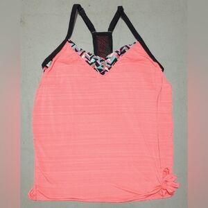 ZeroXposur Coral Camisole/Bathing Suit Top with Black Trim, Size Xl